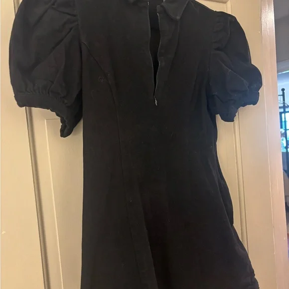 Elegant Black Puff Sleeve Mini Dress - Picture 6 of 7